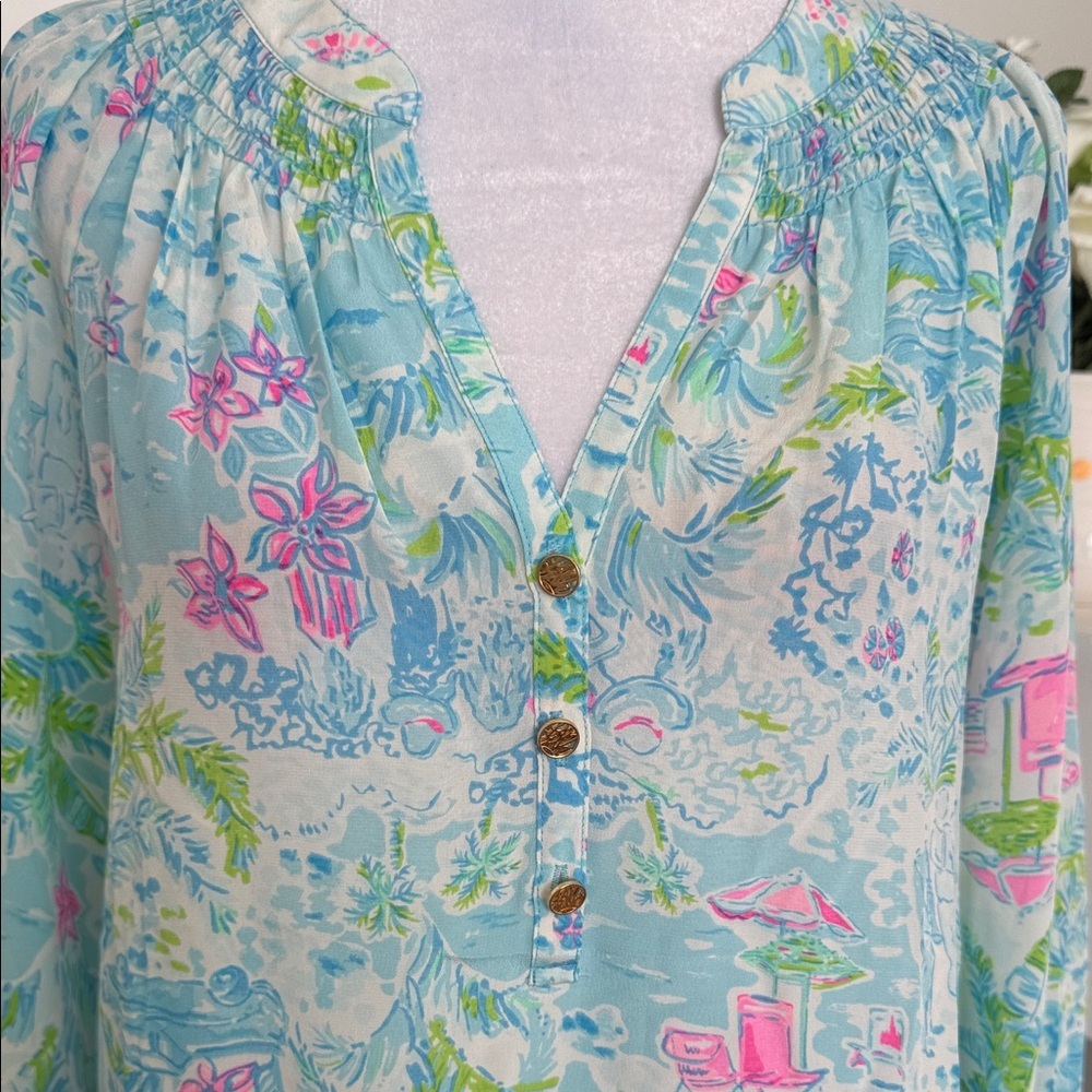 Lilly Pulitzer Pastel Floral Sheer Top - Picture 5 of 11